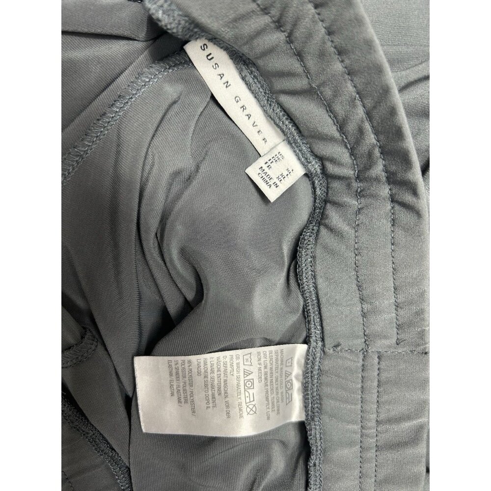 Susan Graver Liquid Knit Pull-On Pants Size Large Grey Elastic Waist Office - Picture 5 of 9